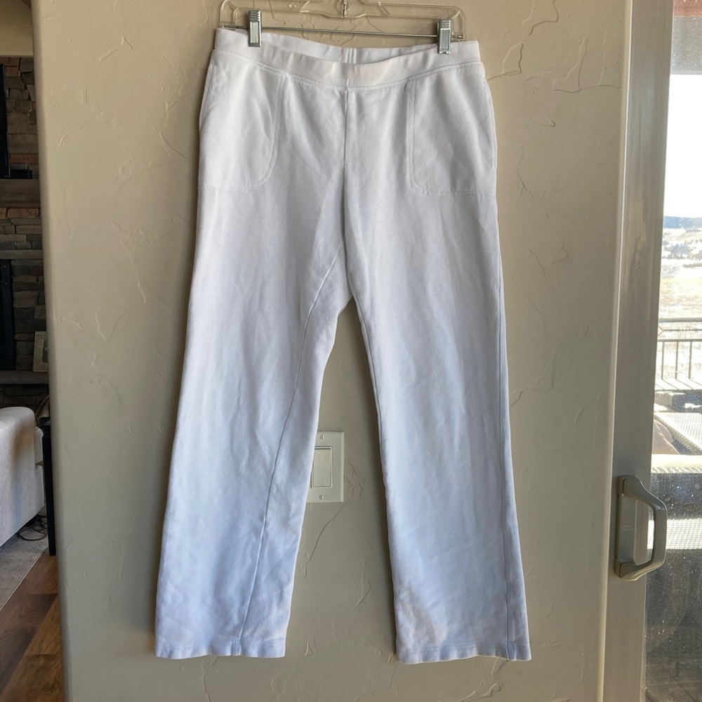Mododoc Straight Leg Pull On Low Rise Pants Cotton French Terry